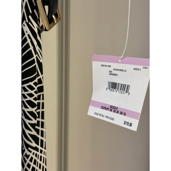 Anne Klein Black Camellia Belted Dress Size 6 (US) NWT - Picture 5 of 5